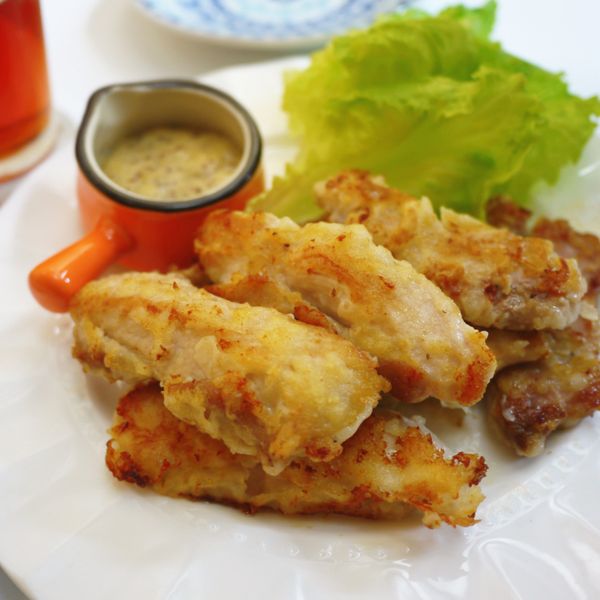 鹽麴雞柳佐蜂蜜芥末籽醬 : 甜姐兒玩廚藝一起做