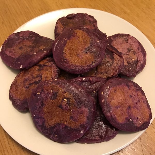 三種食材→煎出Q彈好吃的【地瓜餅】 : Miss K.一起做