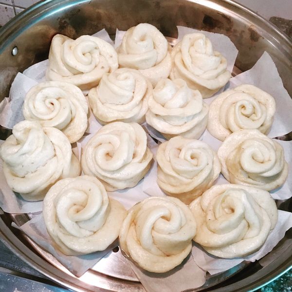 玫瑰花捲饅頭（南瓜&紫薯）：貢丸 一起做