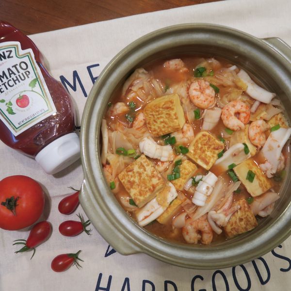 茄味雙鮮豆腐煲 : 毛豆媽咪一起做