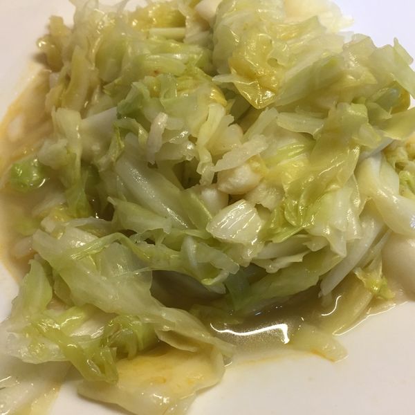 麻辣魚露高麗菜：Helen 一起做