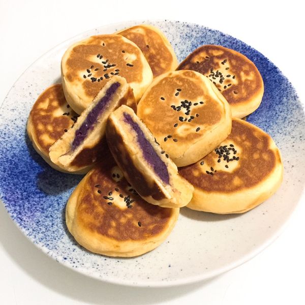 用鬆餅粉作地瓜餡餅：devilann 一起做