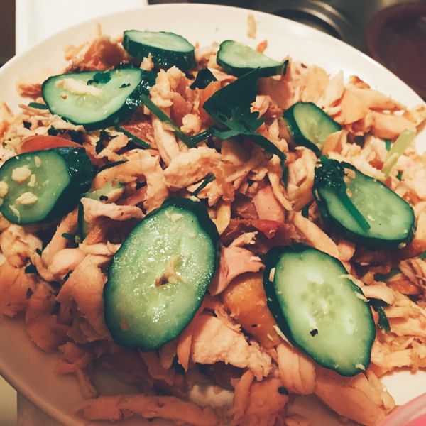 蒜油熱拌香菜雞胸一超簡單，低脂料理：JJ 一起做