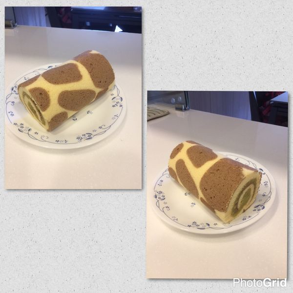 長頸鹿紋蛋糕捲 (黑糖布丁餡):露西隨意煮 一起做