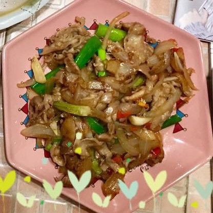 ❤️蔥爆梅花豬肉片❤️ : 陳夢夢一起做
