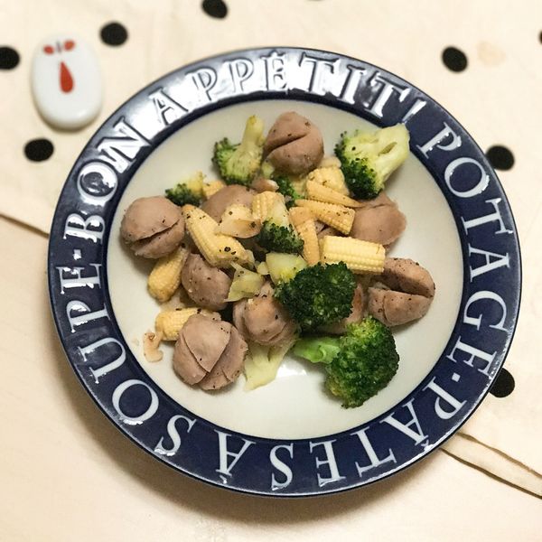 瑪莉廚房：青花菜炒玉米筍 : Yin 一起做