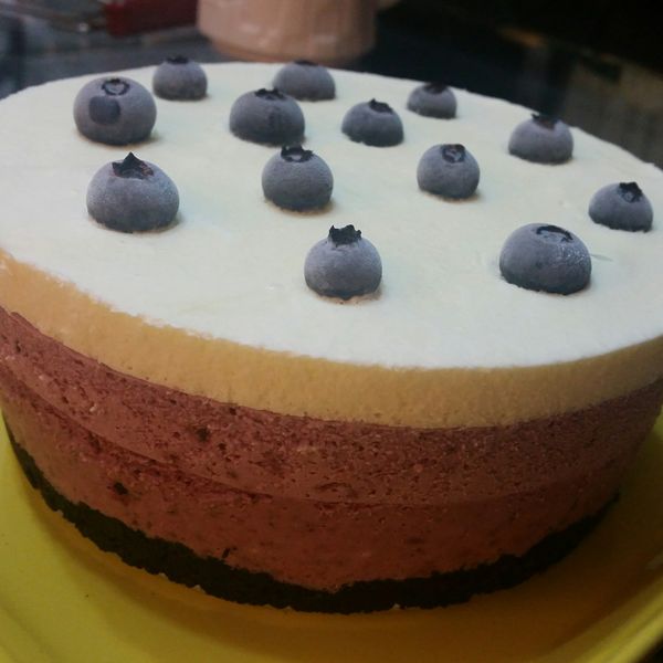 漸層～藍莓乳酪蛋糕（免烤） : 漾ㄦ~*一起做
