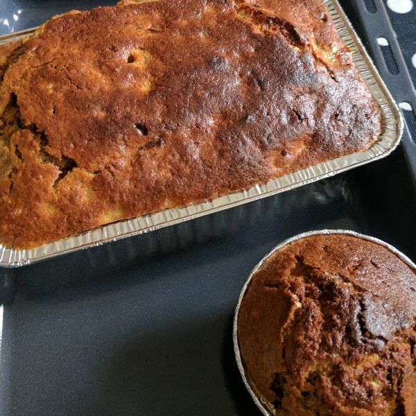 香蕉蛋糕～鬆餅粉做的喔：lala 一起做