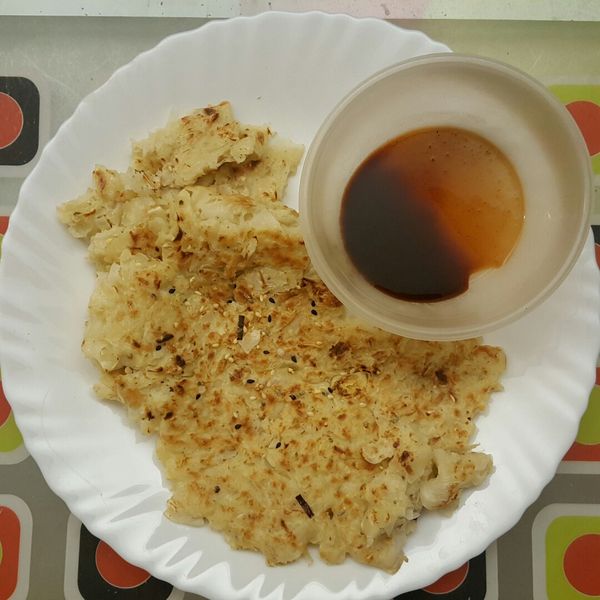 塔香高麗菜煎餅 : 小佳一起做