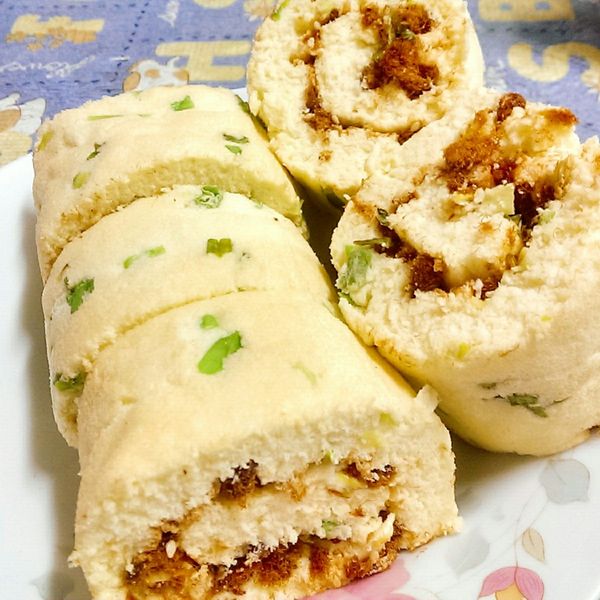 蔥花肉鬆蛋糕：賴淑芬 一起做