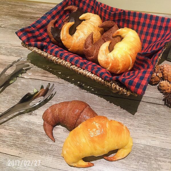 金牛角麵包 : 成米粒一起做