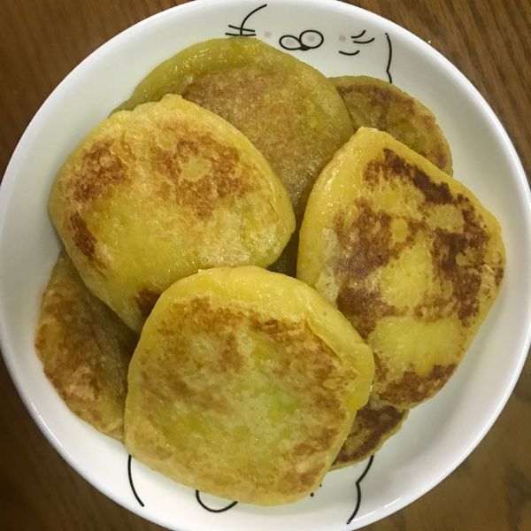 寶寶食譜【地瓜Q餅】 : 饅頭杉菜一起做