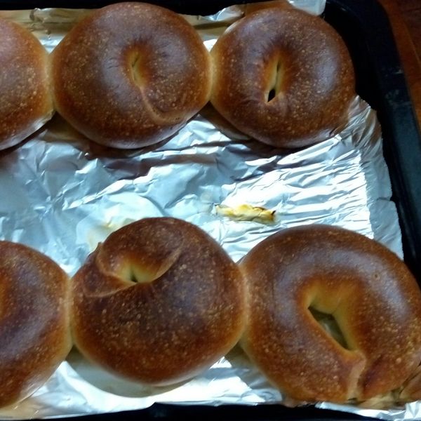 原味鮮奶貝果（巧克力餡） : MOMO一起做