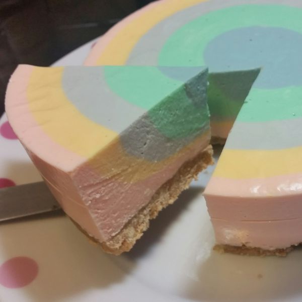 彩虹乳酪蛋糕(免烤) : 漾ㄦ~*一起做