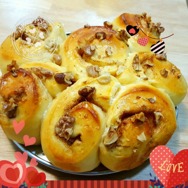 核桃肉桂捲 Cinnamon Rolls : QiuQin Lin一起做
