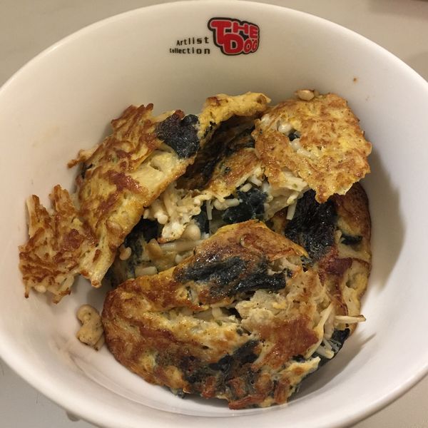 海苔金針菇煎蛋：coco 一起做