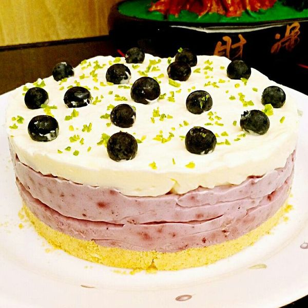 漸層～藍莓乳酪蛋糕（免烤） : 婕一起做