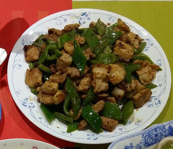 \\拌飯好開胃-沙茶青椒肉末//：陳淑敏 一起做