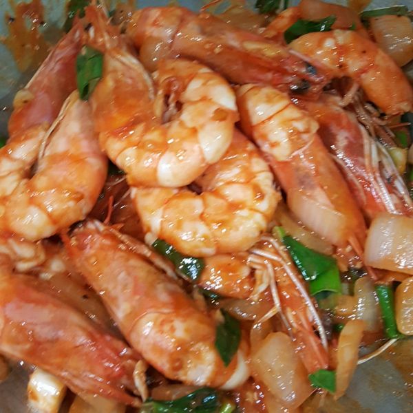 茄汁炒蝦 : 盧小魚一起做