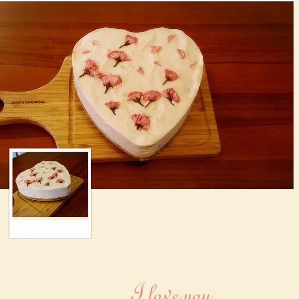 【免烤箱】櫻花草莓粉紅生乳酪蛋糕：盧欣宜 一起做