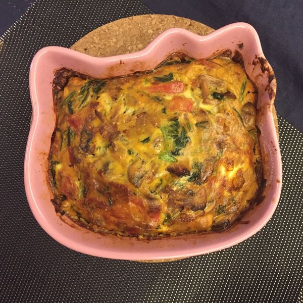 10分鐘搞定低卡美味蘑菇菠菜烘蛋：Whitney  一起做