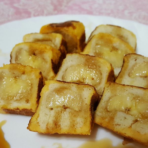 蓁料理♥法式香蕉土司捲：陳小宥 一起做