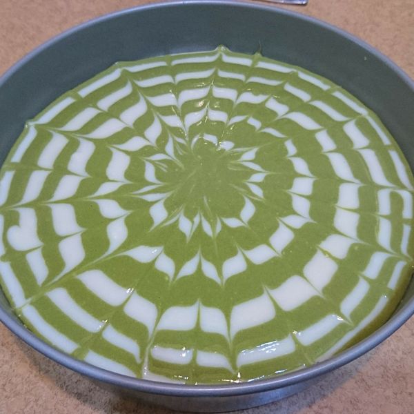 斑馬條紋日式抹茶乳酪蛋糕（6吋、免烤箱） : egyptian一起做