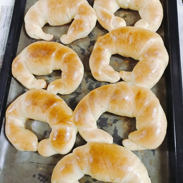 挑戰小烤箱 - 奶酥小牛角麵包 : 雅一起做