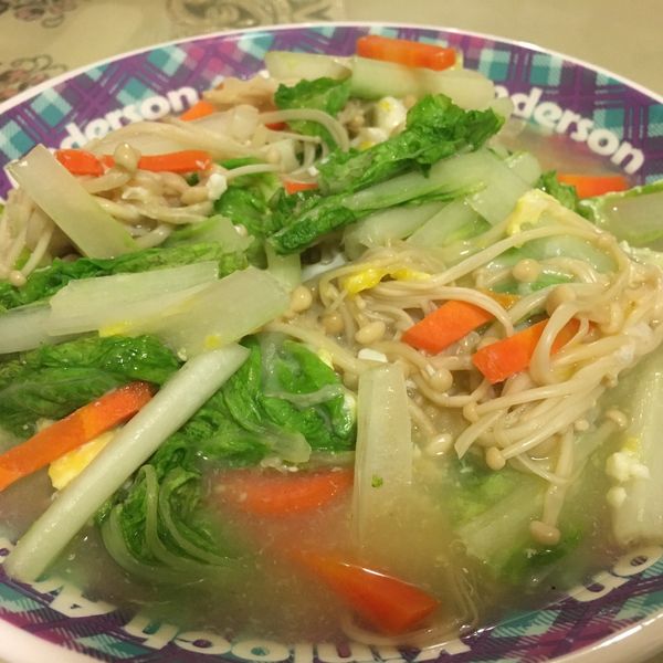 《不油》金針菇炒小白菜：Claire Chen 一起做