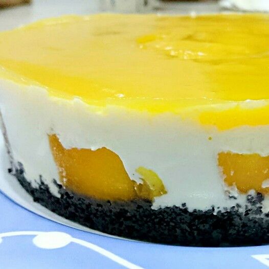 芒果流心百香果乳酪蛋糕(6吋、免烤箱）：屁兔老大 一起做