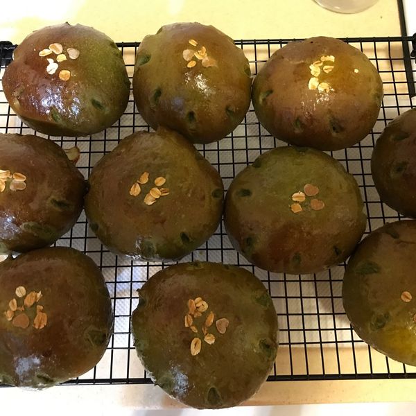 優格抹茶蜜紅豆麵包：Mercy 一起做