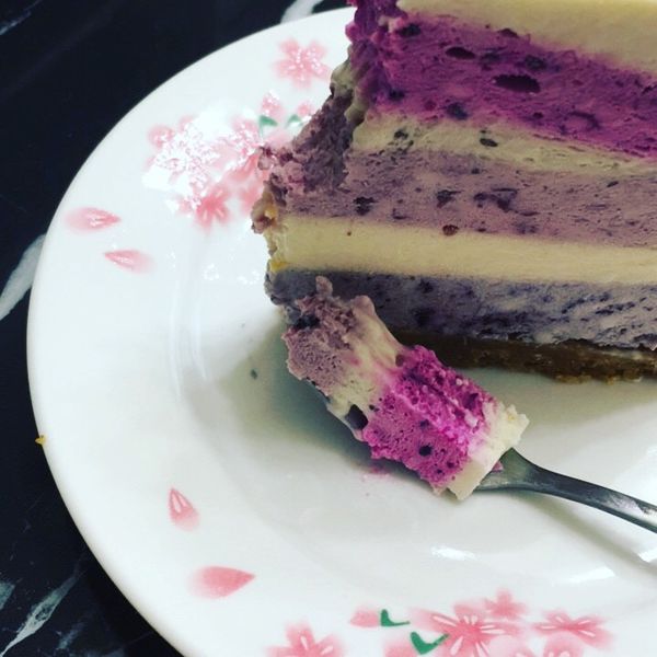 Joanna Wu一起做了🌈彩虹乳酪蛋糕“天然無色素添加”