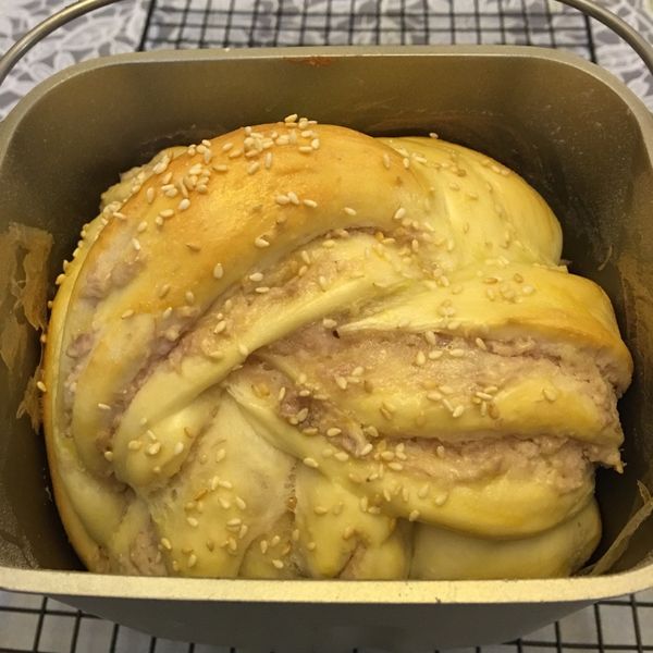 芋泥吐司【Panasonic製麵包機】：內內 一起做