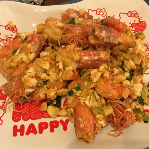 金沙蔥爆蝦：蔡 承芳 一起做