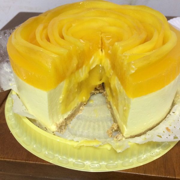 芒果流心百香果乳酪蛋糕(6吋、免烤箱）：小郭 一起做