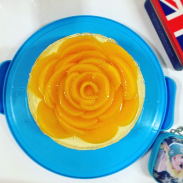 蜜桃可爾必思乳酪蛋糕 免烤箱 : hsuan一起做