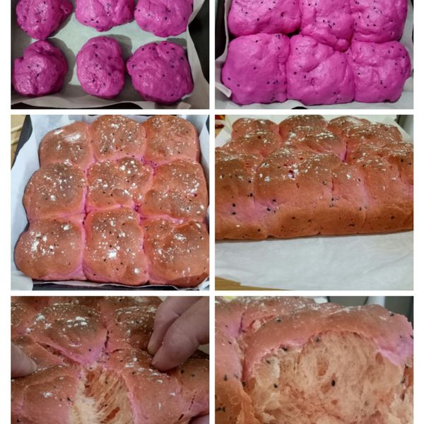 超鬆軟紅龍果餐包 : Xiaotong Lin一起做