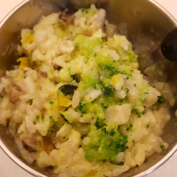 南瓜菇菇燉飯 ✿小田太太玩樂廚房✿ : 小花姜一起做