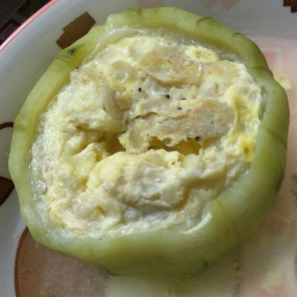 一菜二吃之絲瓜盅蒸蛋:Annie 一起做