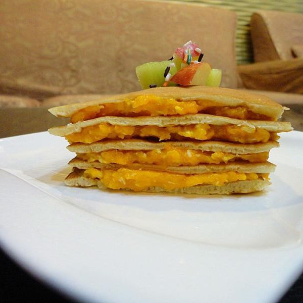 微甜南瓜鬆餅:究醬 一起做