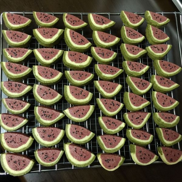 西瓜 造型 餅乾：心心 一起做