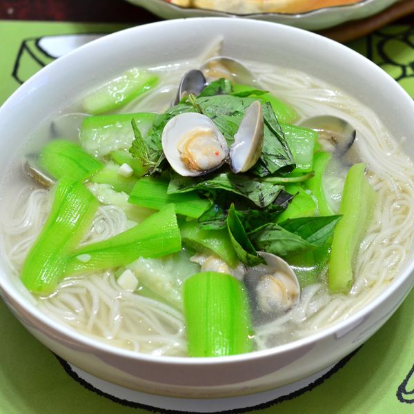 絲瓜蛤蜊麵線：bell 一起做