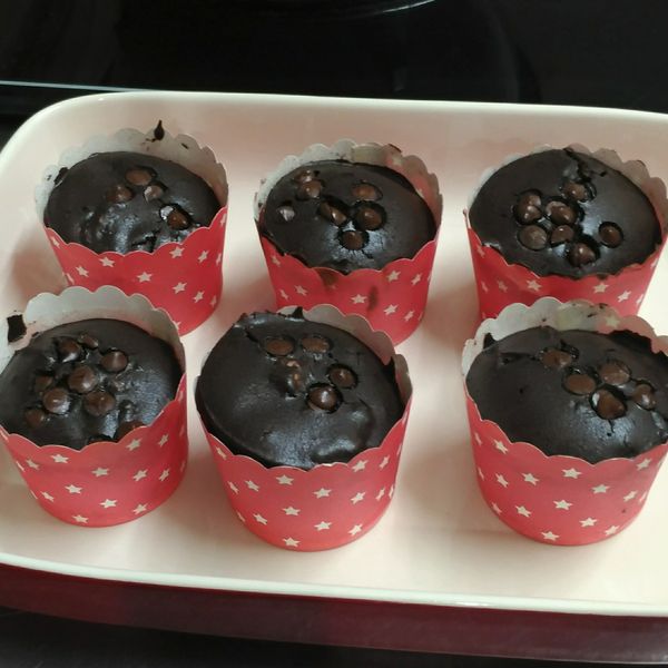 巧克力馬芬蛋糕#新手也會做：最愛宅在家 一起做