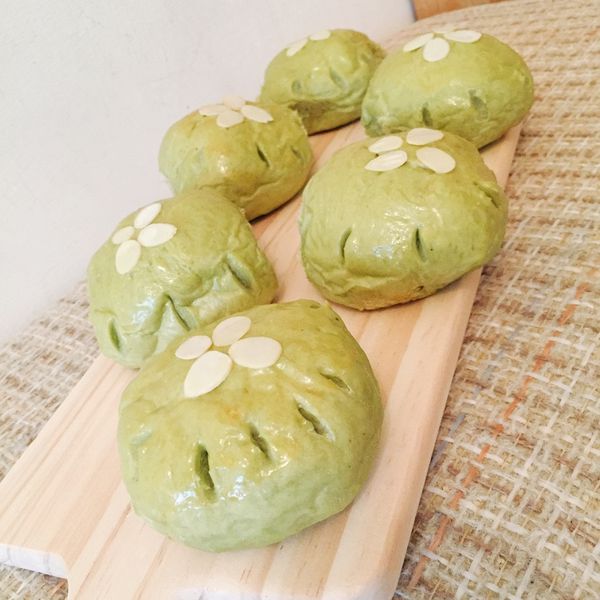 優格抹茶蜜紅豆麵包：伊崎芸芸 一起做