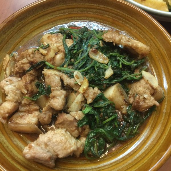 沙茶肉片炒空心菜：蘇榮彬 一起做