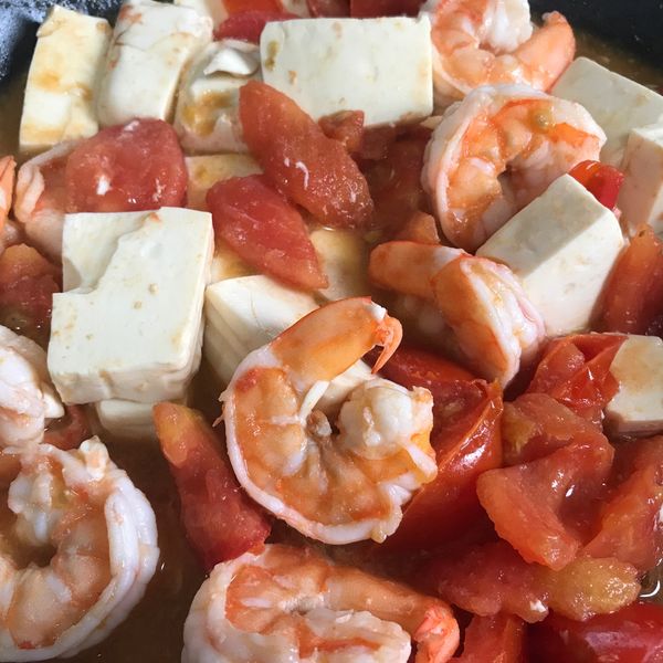 [鮮蝦番茄豆腐]簡易家常菜 : Dorise Huang一起做