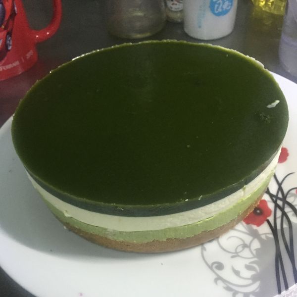 🍵抹茶凍乳酪蛋糕🍵（6吋、免烤箱）：呂蕎安 一起做