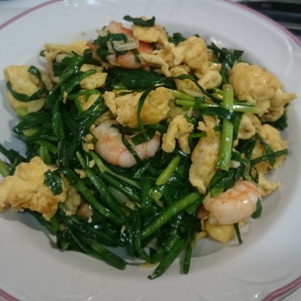 韭菜蝦仁炒蛋：Lillian 一起做