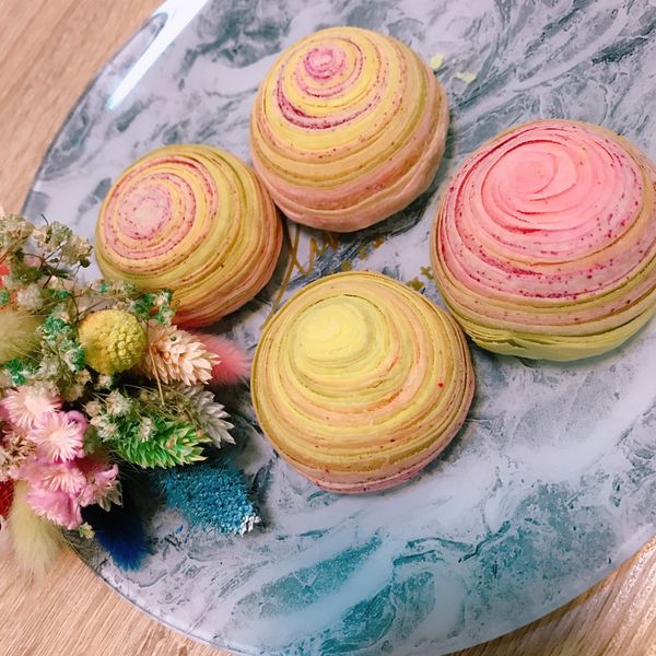 彩色蛋黃酥 : Maymay Li一起做