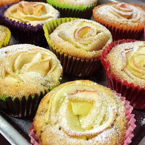 蘋果花杯子蛋糕 : Lynn一起做